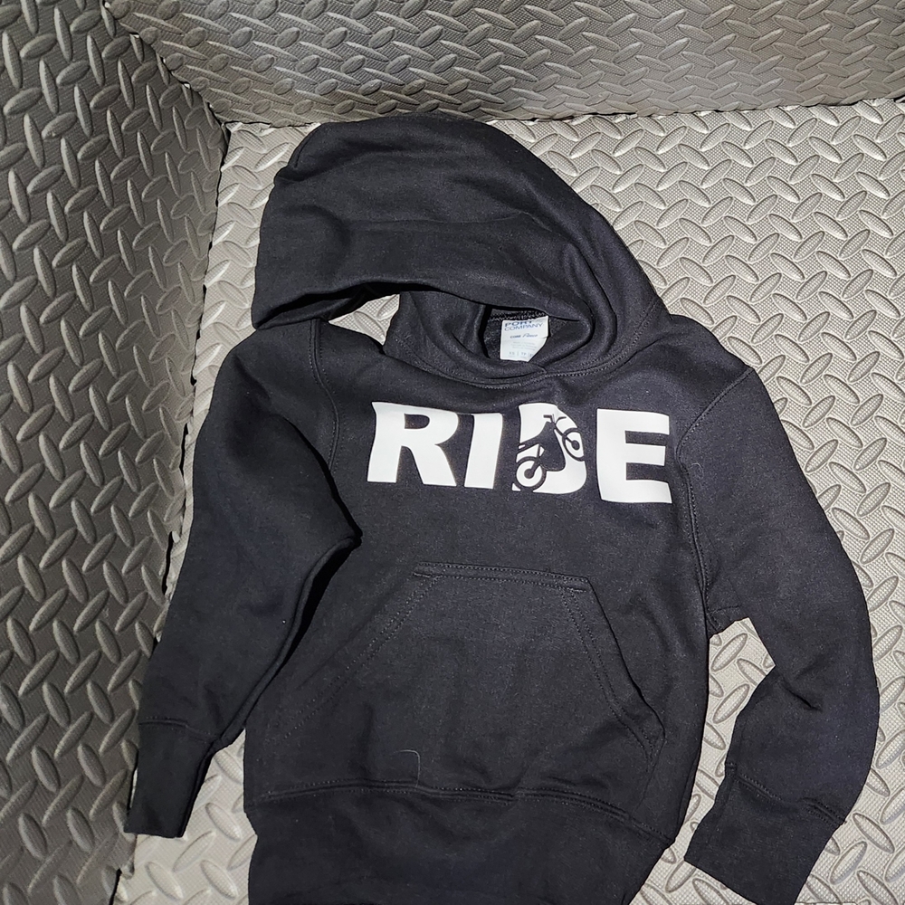 Black 'Ride' Graphic Hoodie